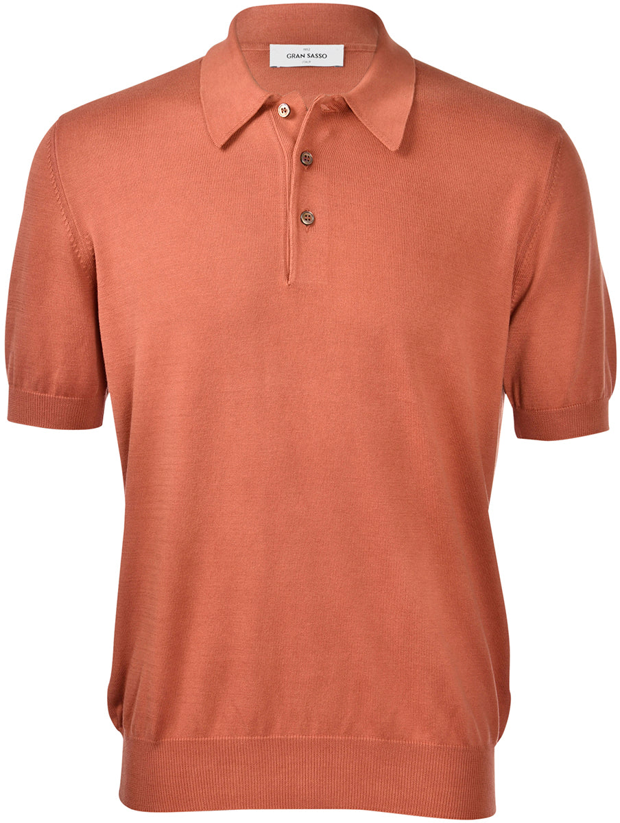 GRAN SASSO Polo Uomo TENNIS Cotone-Marrone