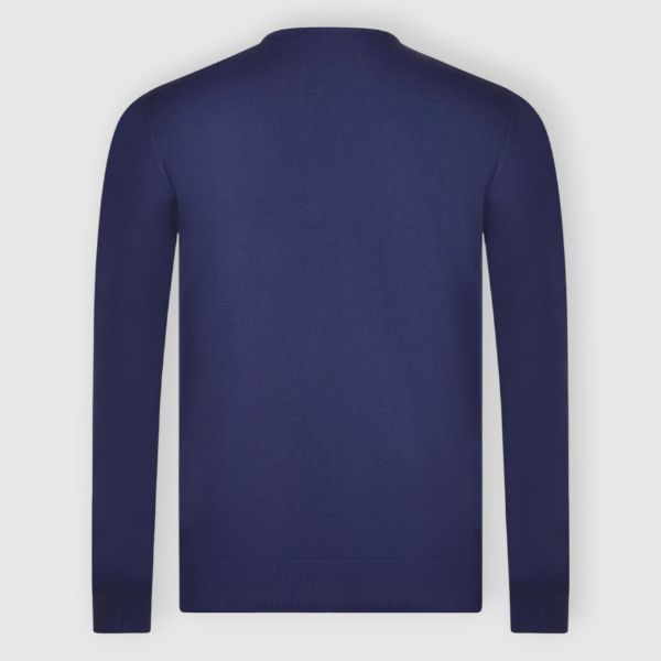 GRAN SASSO Maglia Uomo Girocollo Cotone-Blu Navy