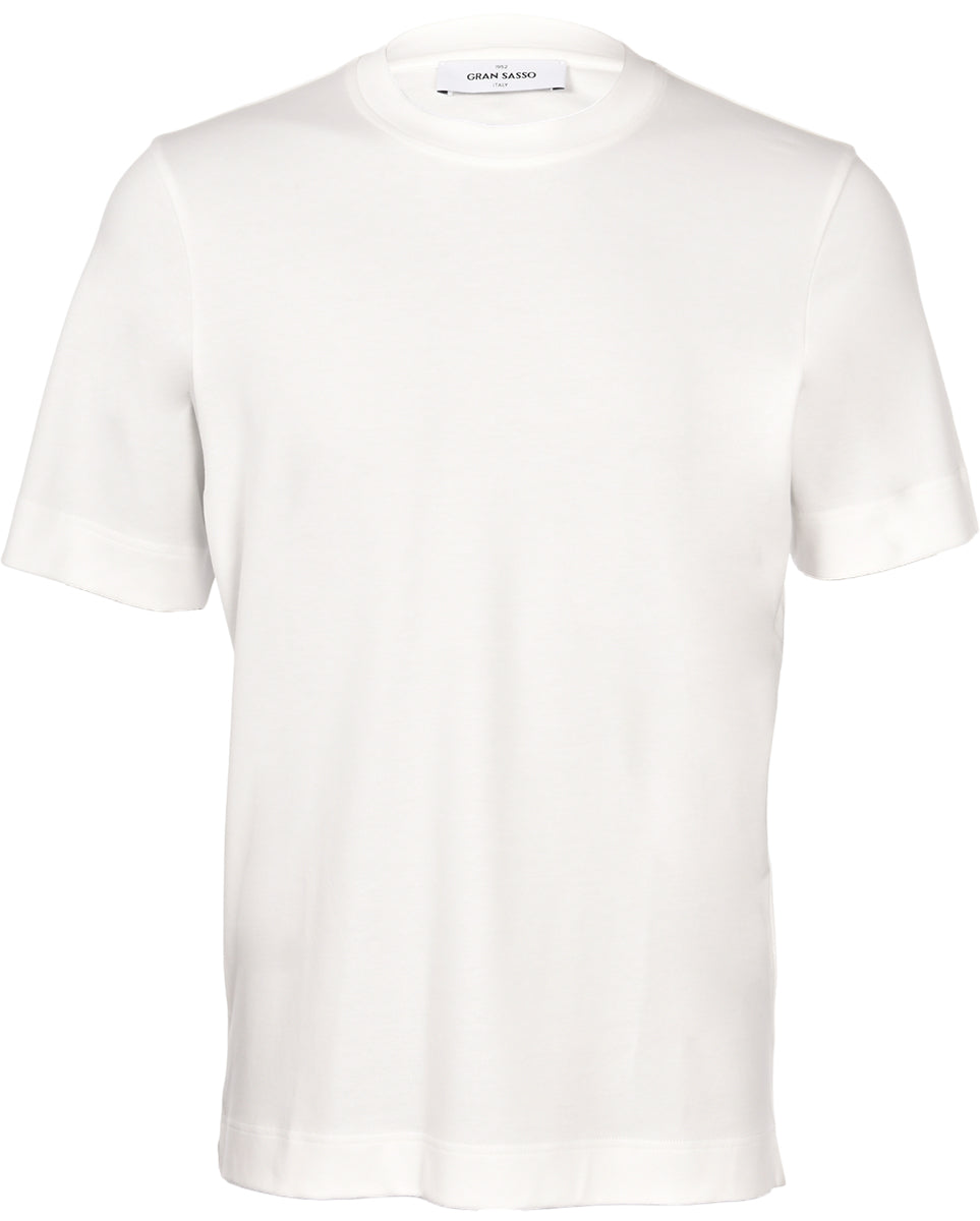 GRAN SASSO T-Shirt Uomo Interlock Cotone Pima-Bianco