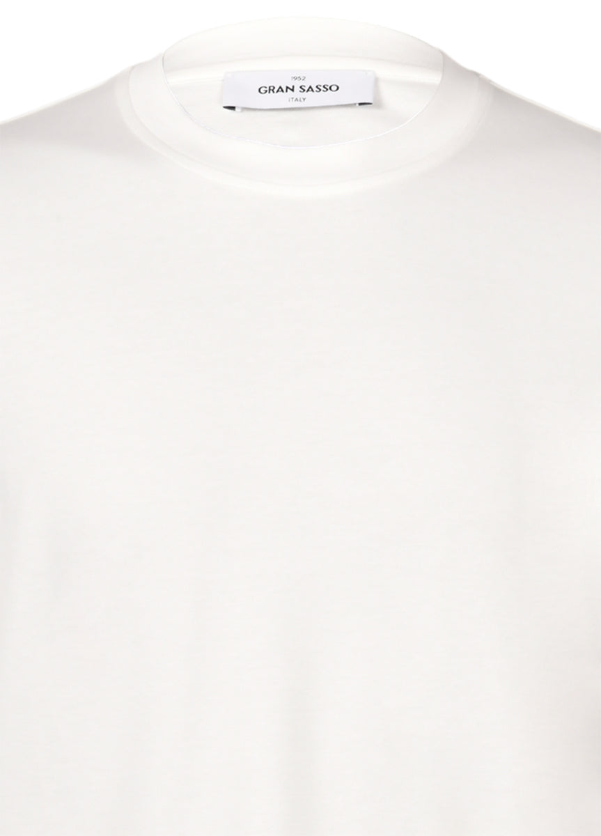 GRAN SASSO T-Shirt Uomo Interlock Cotone Pima-Bianco