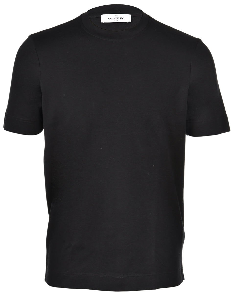 GRAN SASSO T-Shirt Uomo Interlock Cotone Pima-Nero