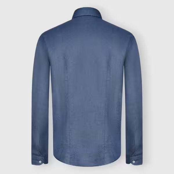 GRAN SASSO Camicia Uomo Lino Maniche Lunghe-Blu Denim