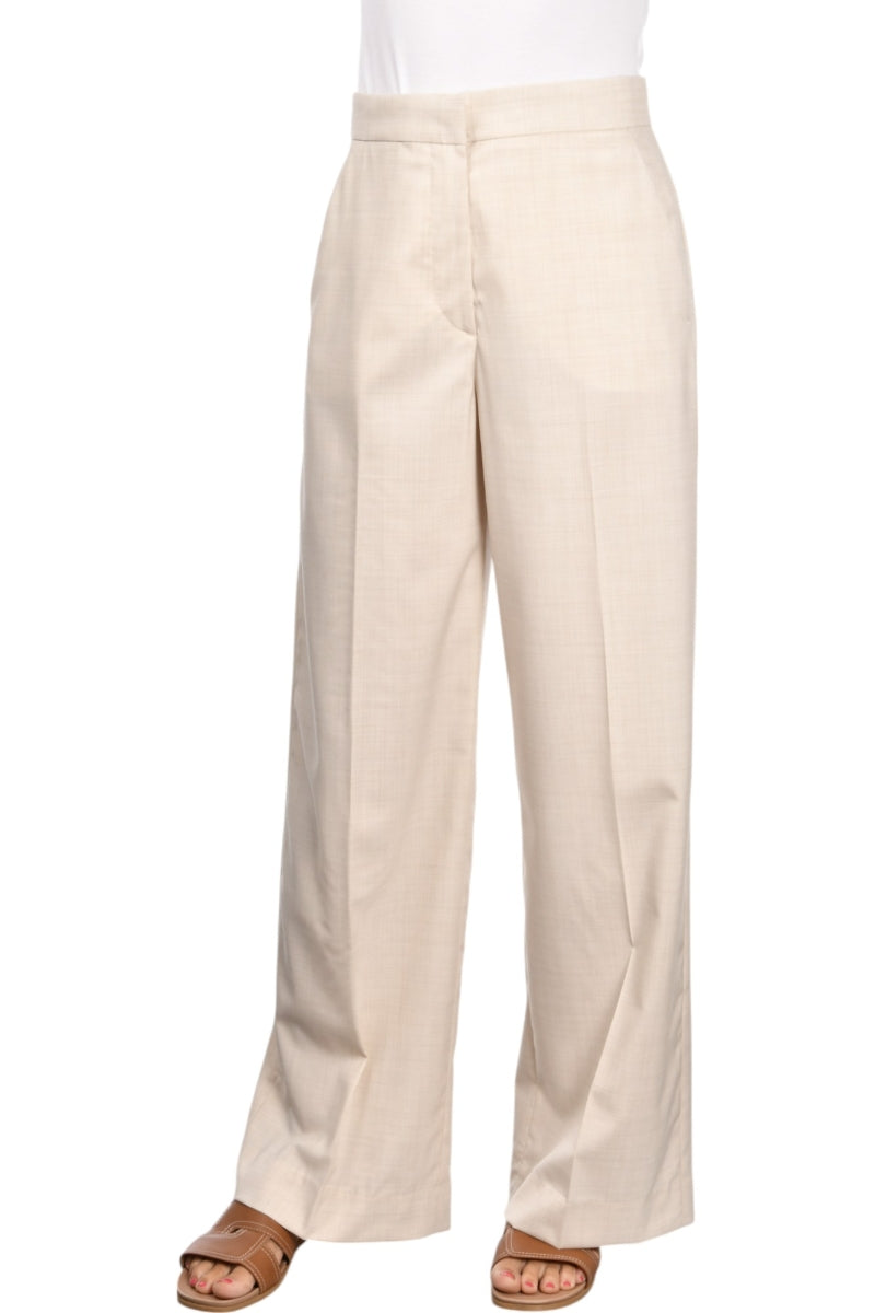 GRAN SASSO Pantalone Donna Palazzo Fresco Lana-Panna