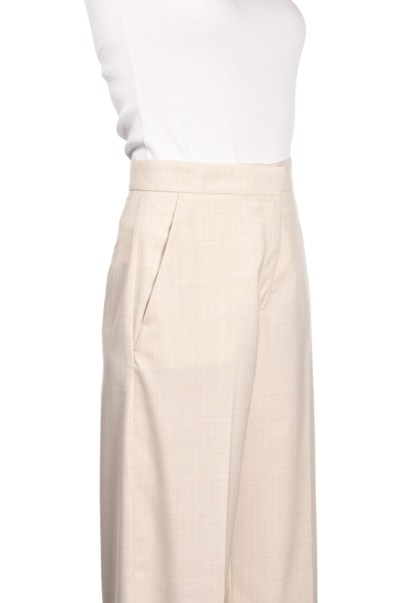 GRAN SASSO Pantalone Donna Palazzo Fresco Lana-Panna