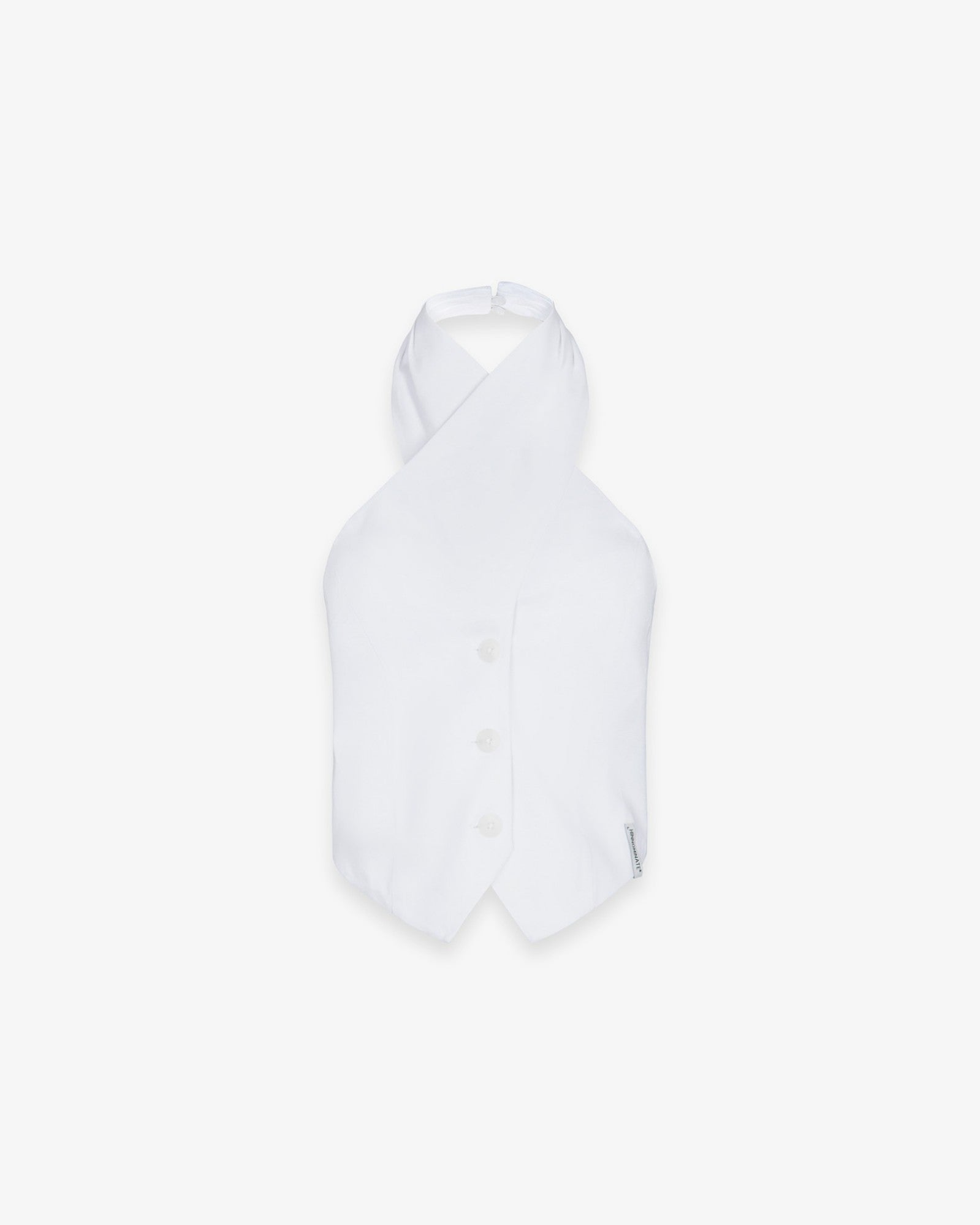 HINNOMINATE Top Donna Lino Incrocio Collo-Bianco