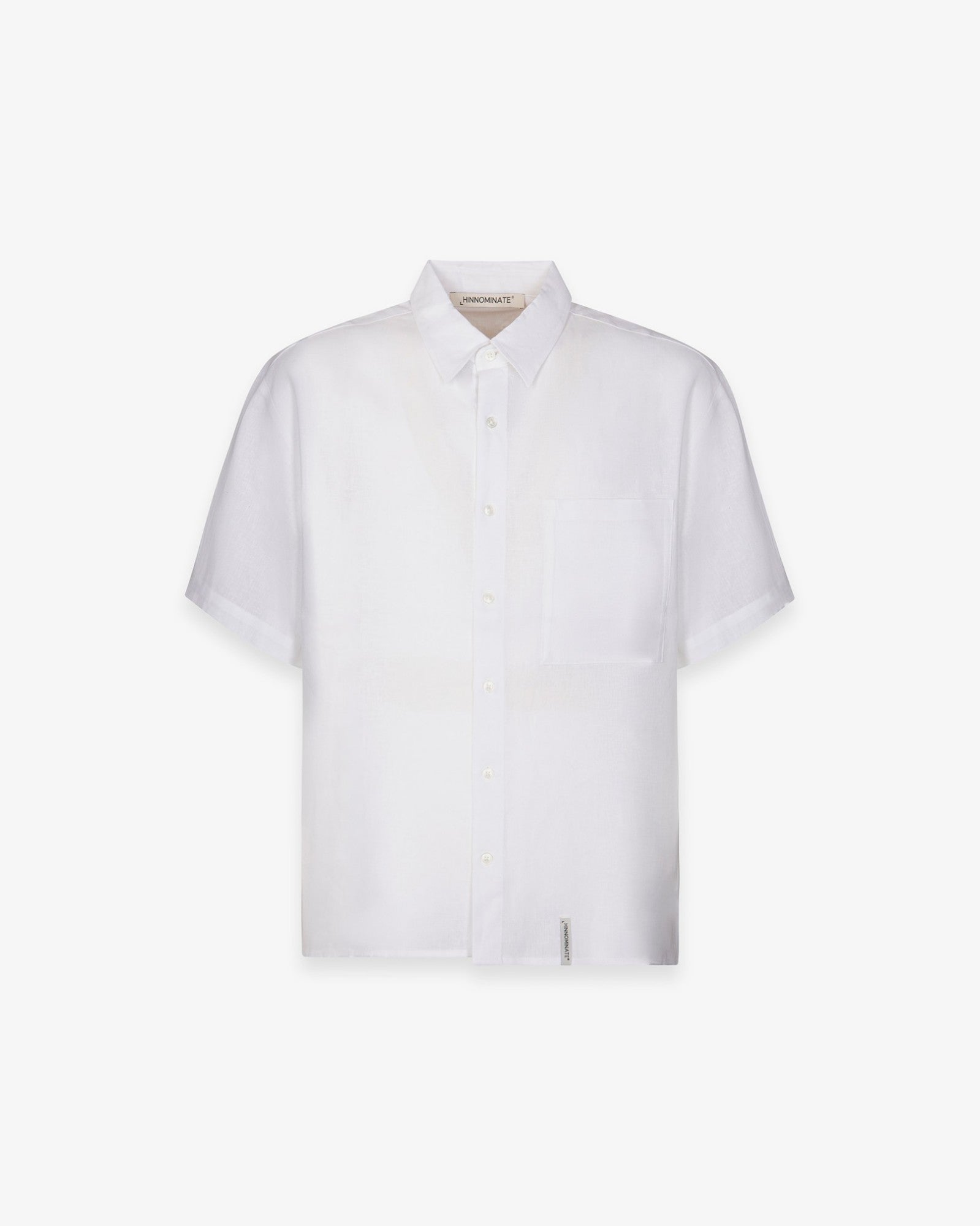 HINNOMINATE Camicia Uomo Lino-Bianco