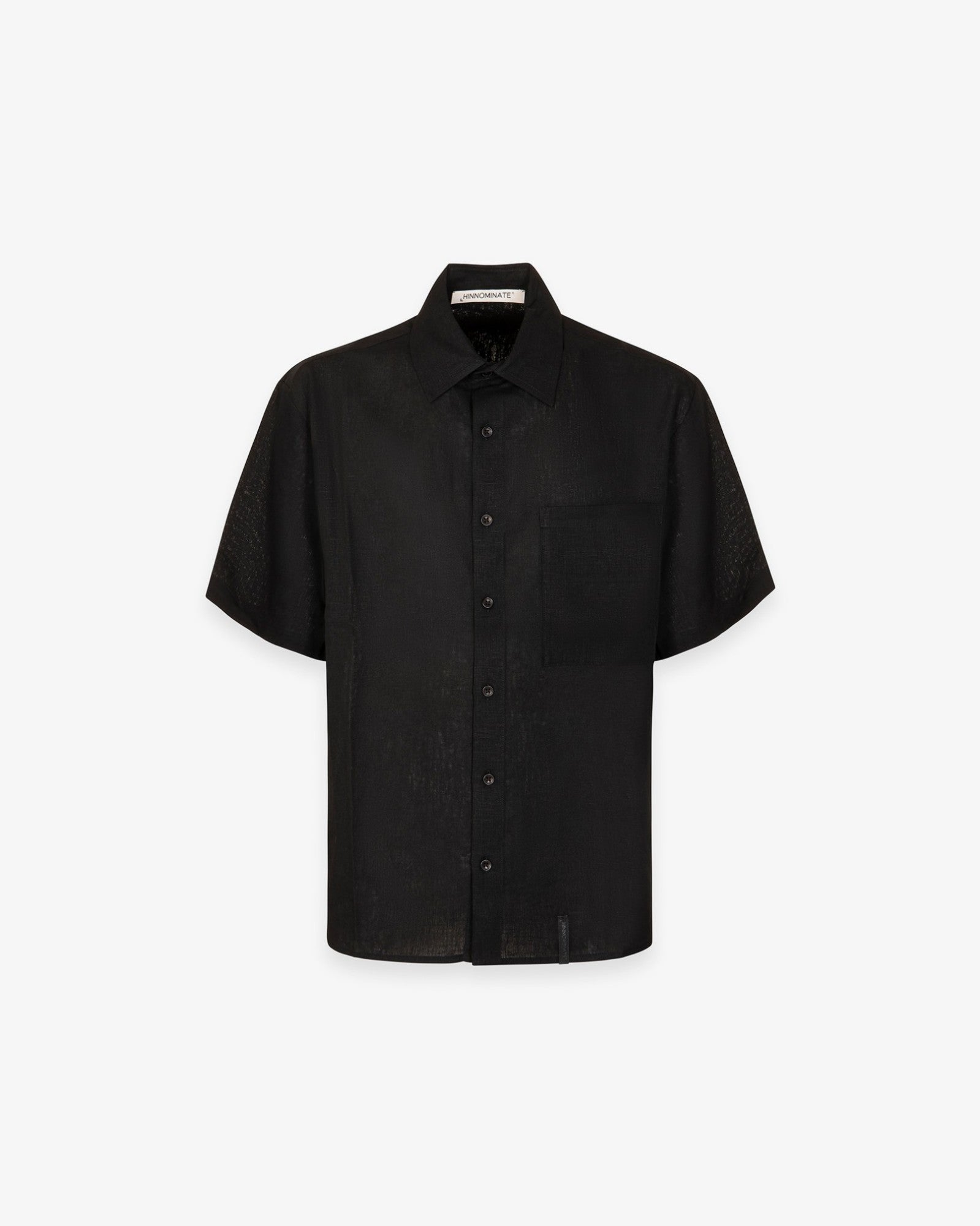 HINNOMINATE Camicia Uomo Lino-Nero