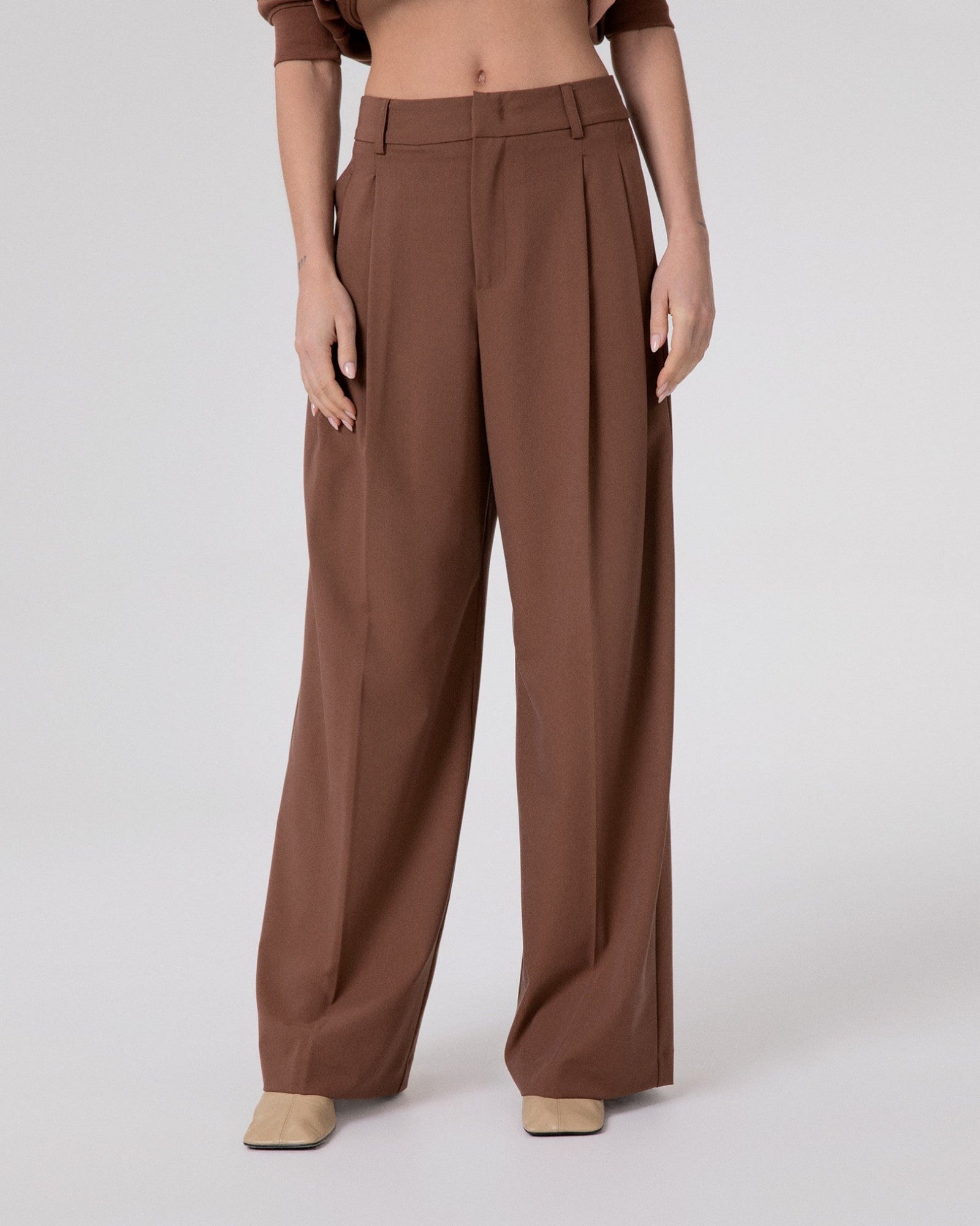 HINNOMINATE Pantalone Donna Over Pinces-Moka