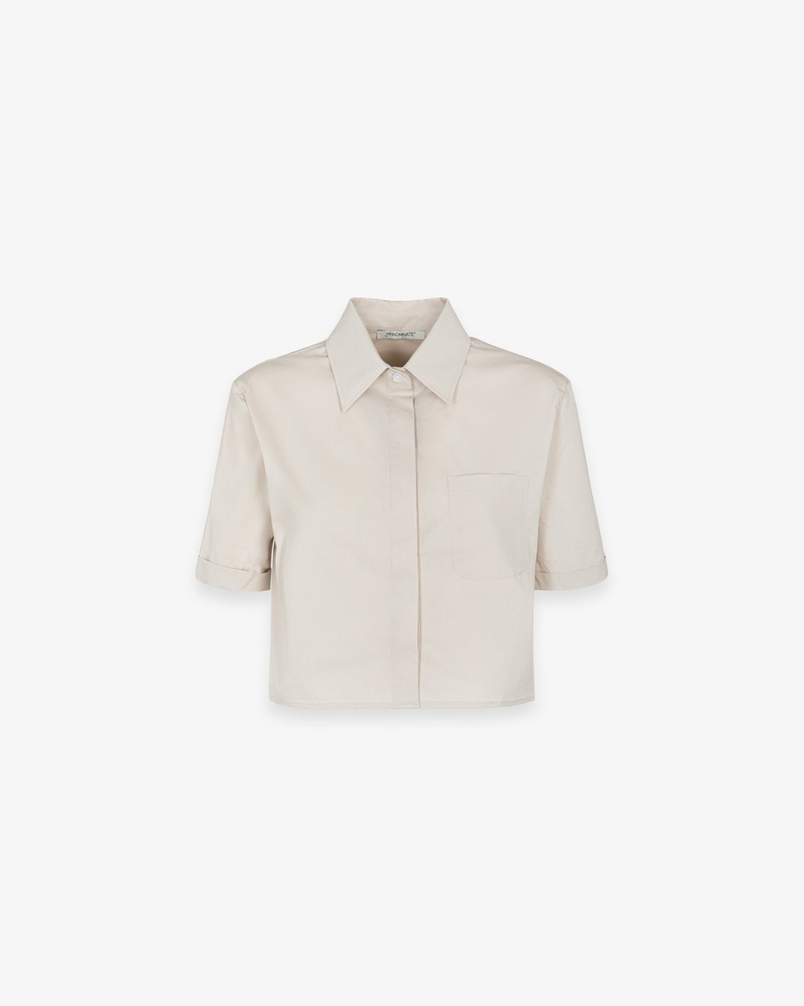 HINNOMINATE Camicia Donna Crop Cotone-Beige