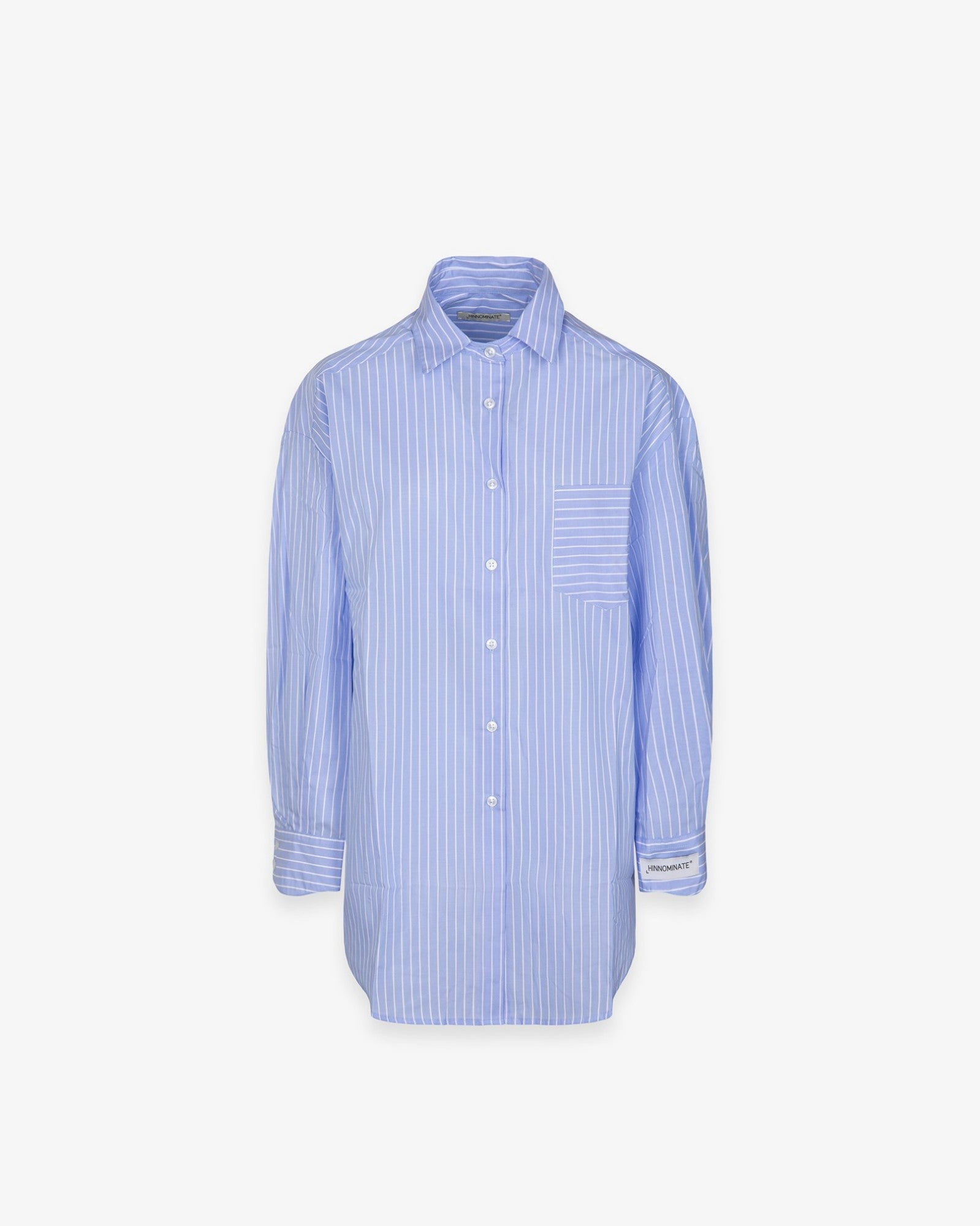 HINNOMINATE Camicia Donna Cotone Righe Over-Azzurro