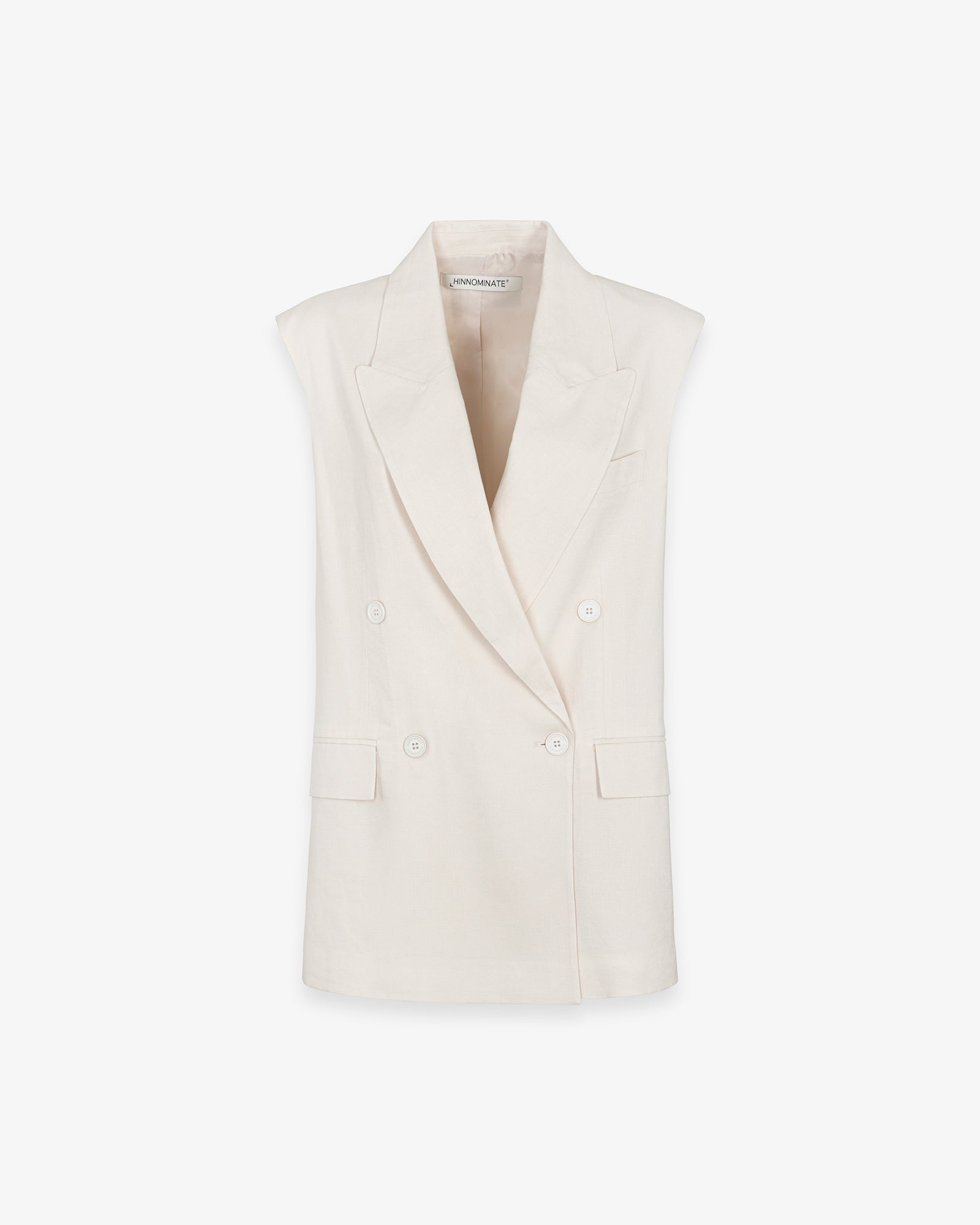 HINNOMINATE Gilet Donna Lino Over-Beige