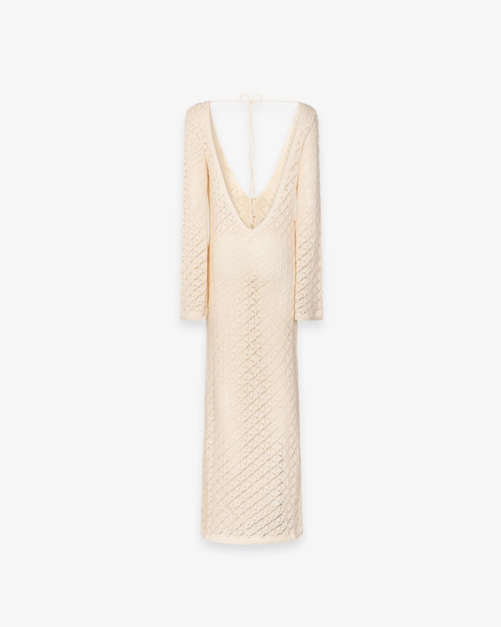 HINNOMINATE ABito Lungo Donna Maglia Traforata-Off White