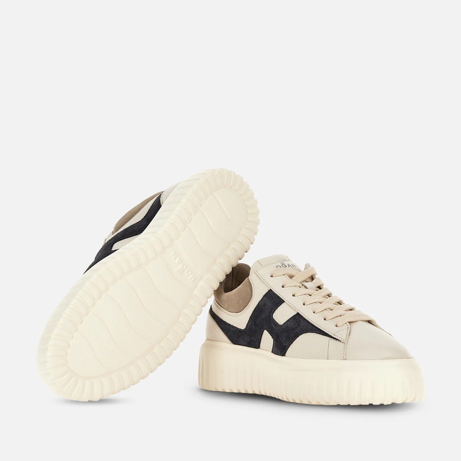 HOGAN Sneaker Uomo H-Stripes-Avorio Blu Beige