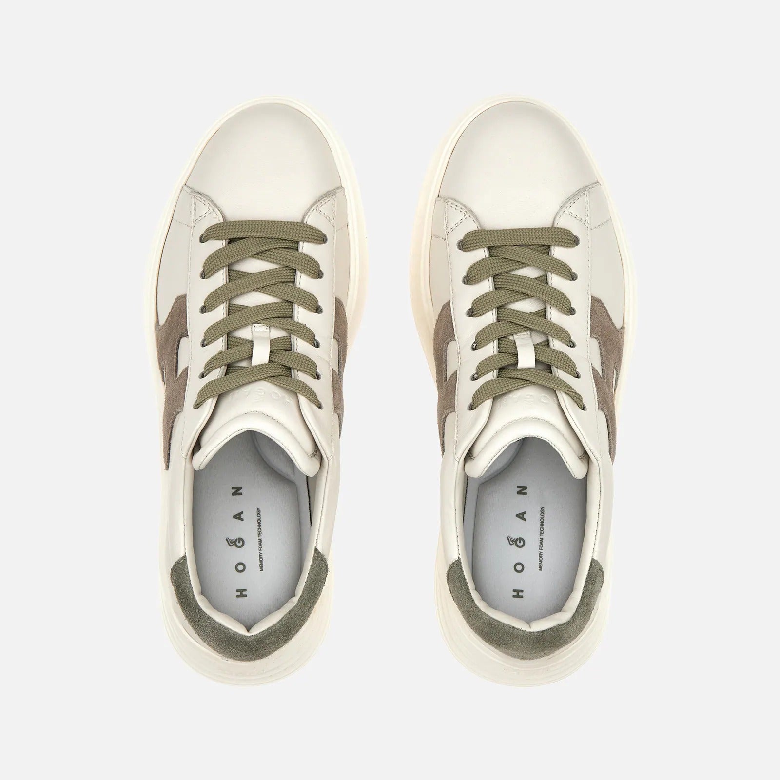 HOGAN SNEAKER Donna REBEL H562-Avorio Grigio Marrone