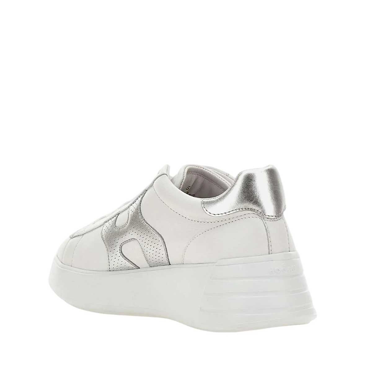 HOGAN Sneaker Donna REBEL H562-Bianco Argento