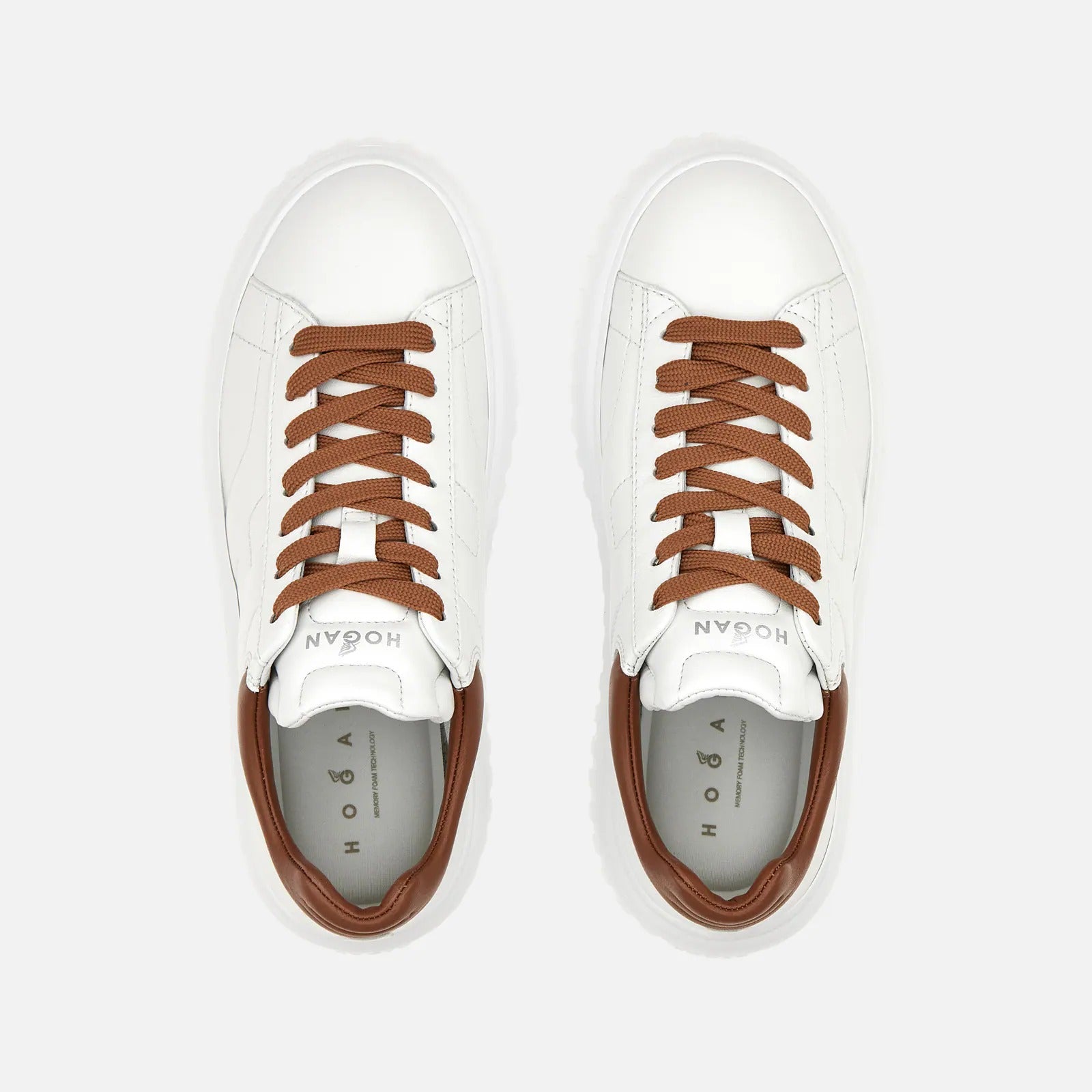 HOGAN Sneaker Donna H-Stripes-Bianco Marrone