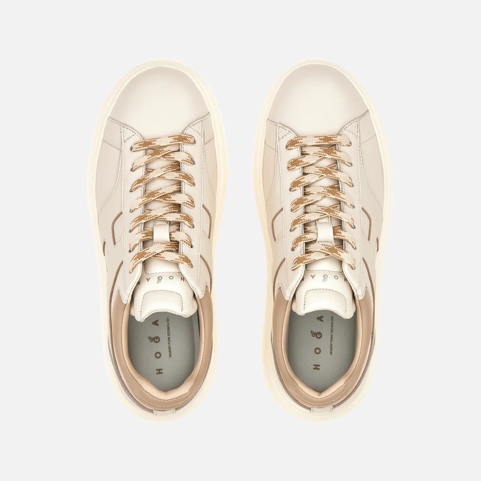 HOGAN Sneaker Donna H-Stripes-Avorio Marrone