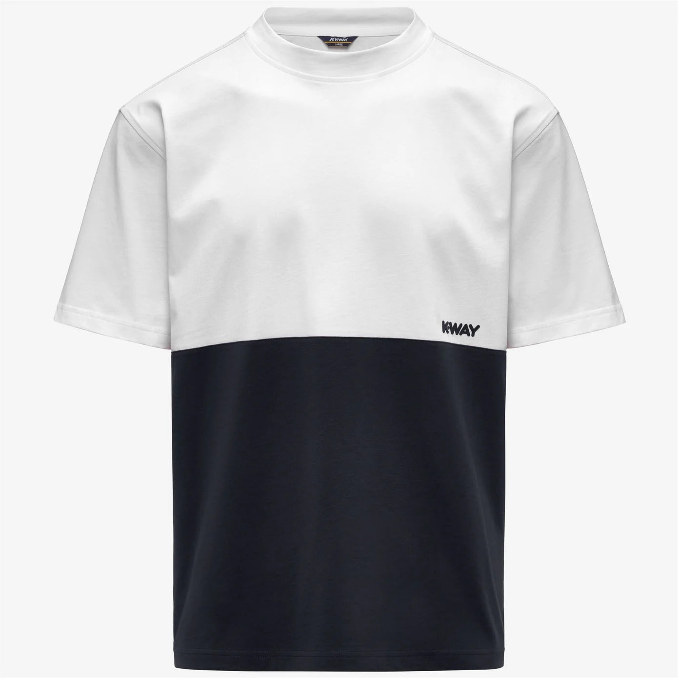 K-WAY T-Shirt Uomo SOLO JERSEY COLORBLOCK-Blue Depth/White