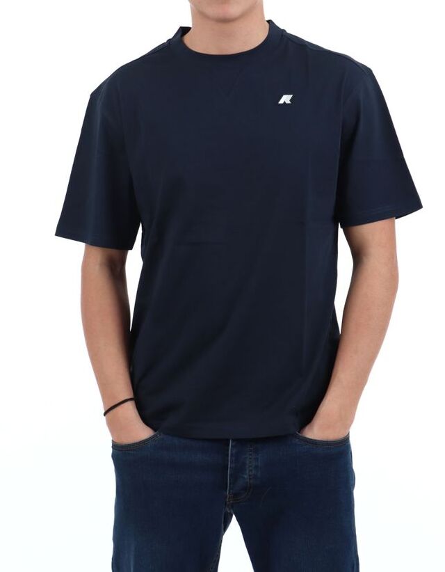 K-WAY T-Shirt Uomo SOLO JERSEY TRIANGLE-Blue Depth