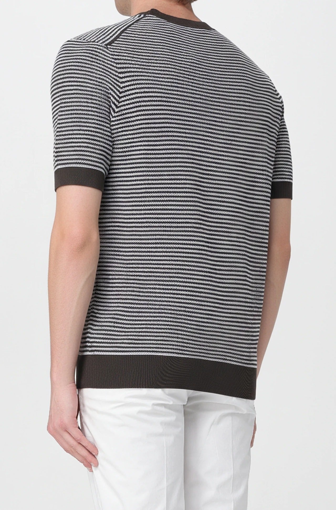 KANGRA MAglia Uomo Cotone Righe-Caffè