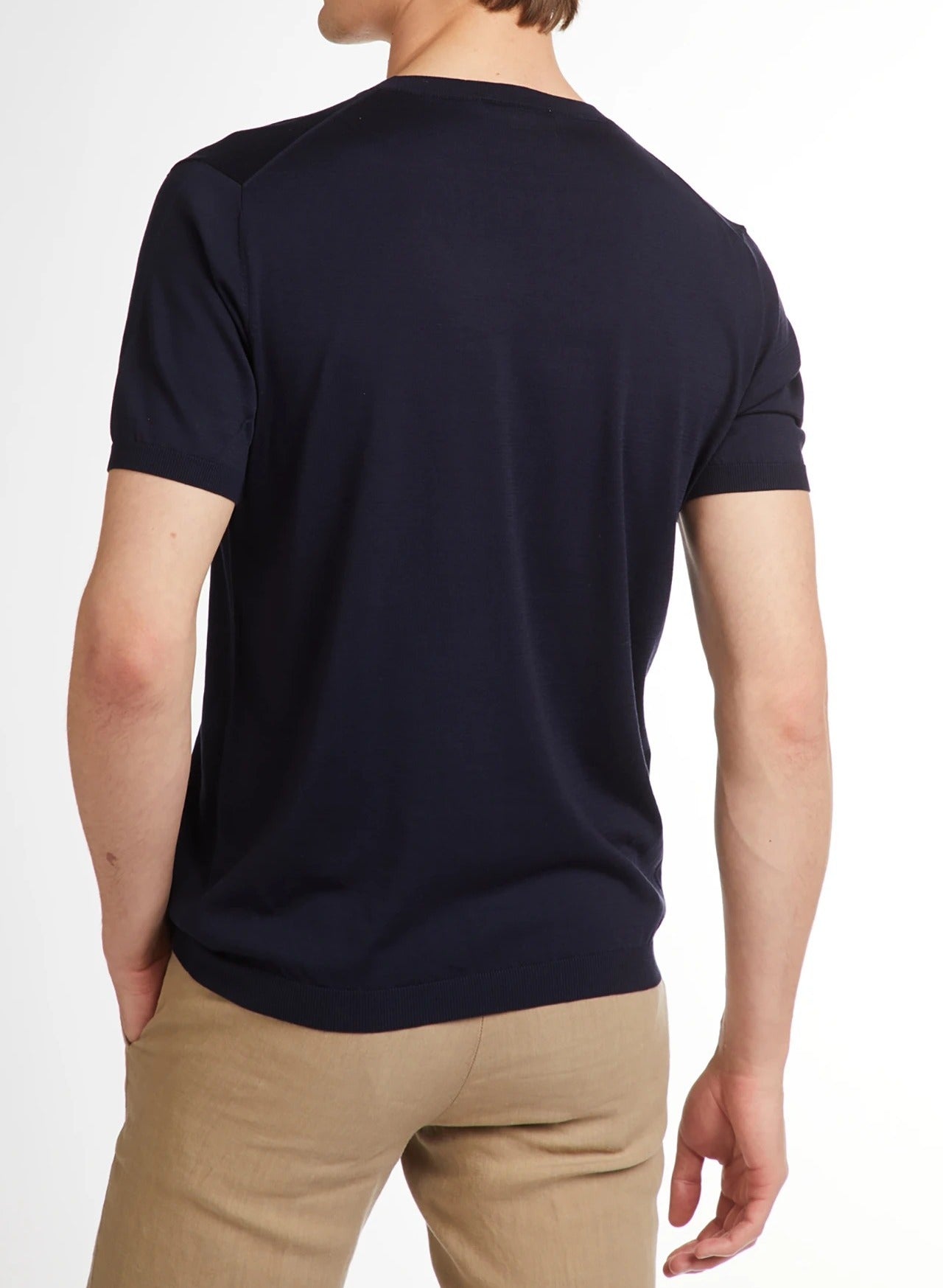 KANGRA Maglia Girocollo Seta Cotone-Blu