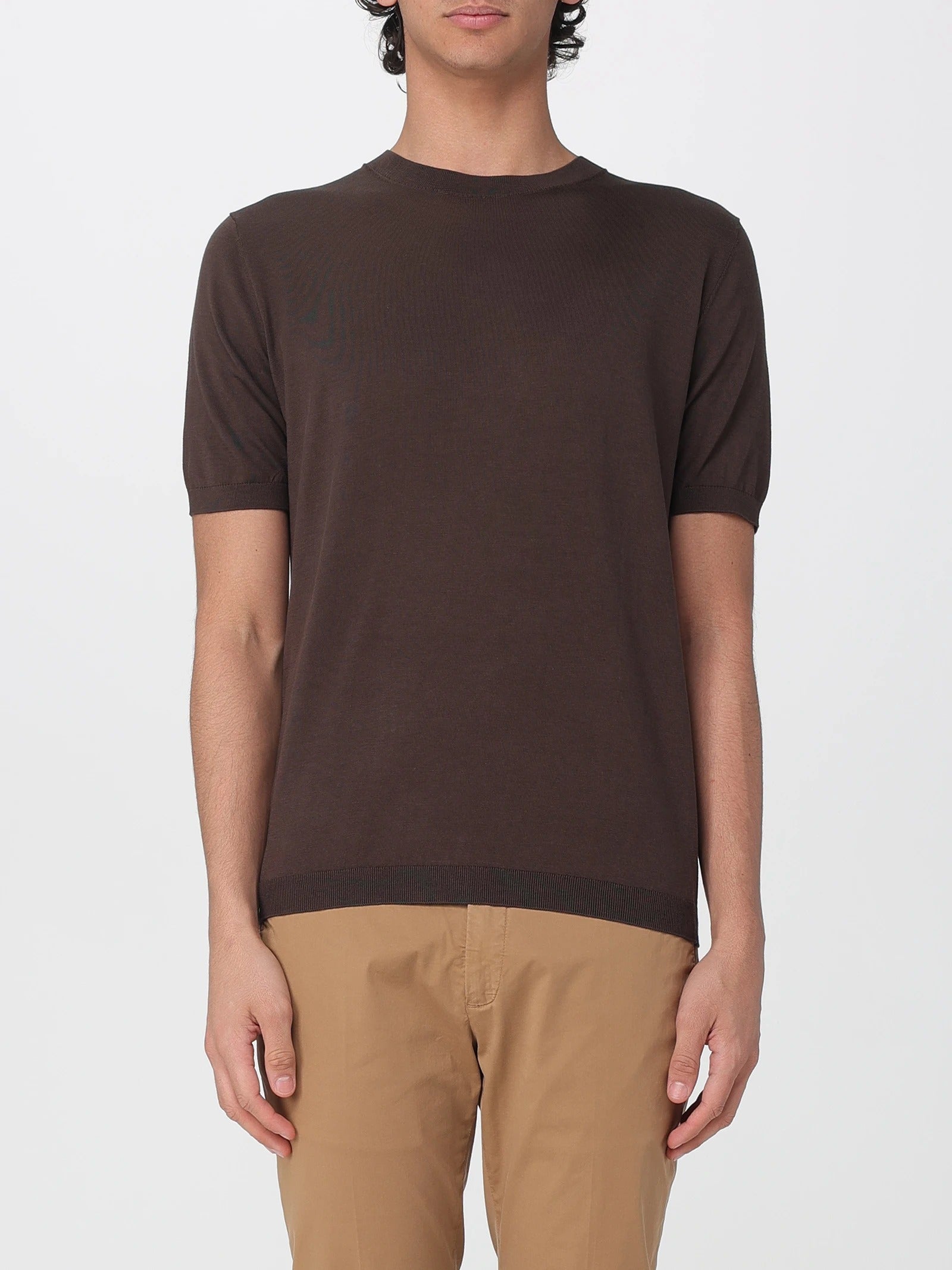 KANGRA Maglia Girocollo Seta Cotone-Ebano