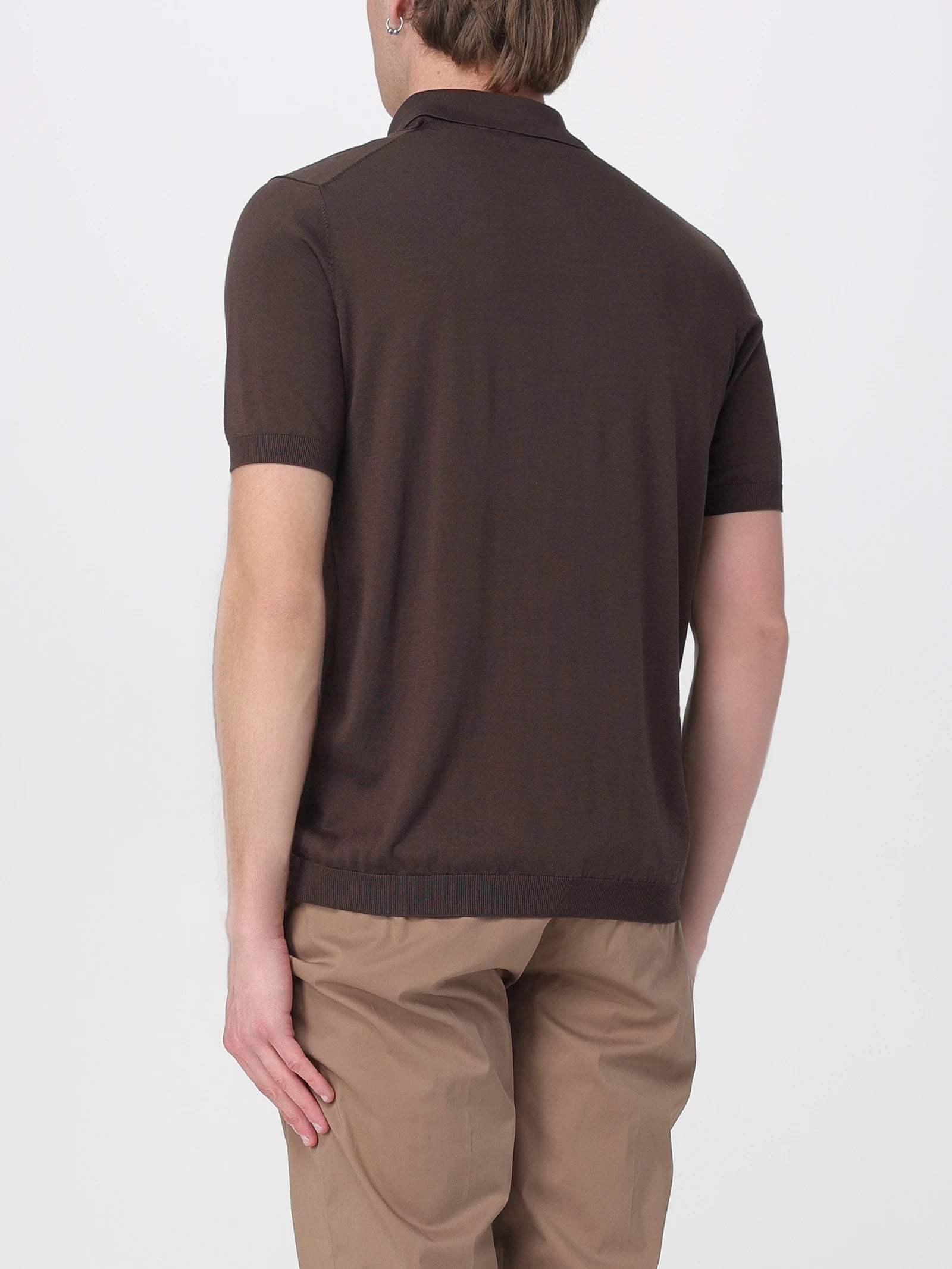 KANGRA Polo Uomo Maglia Cotone Seta-Ebano
