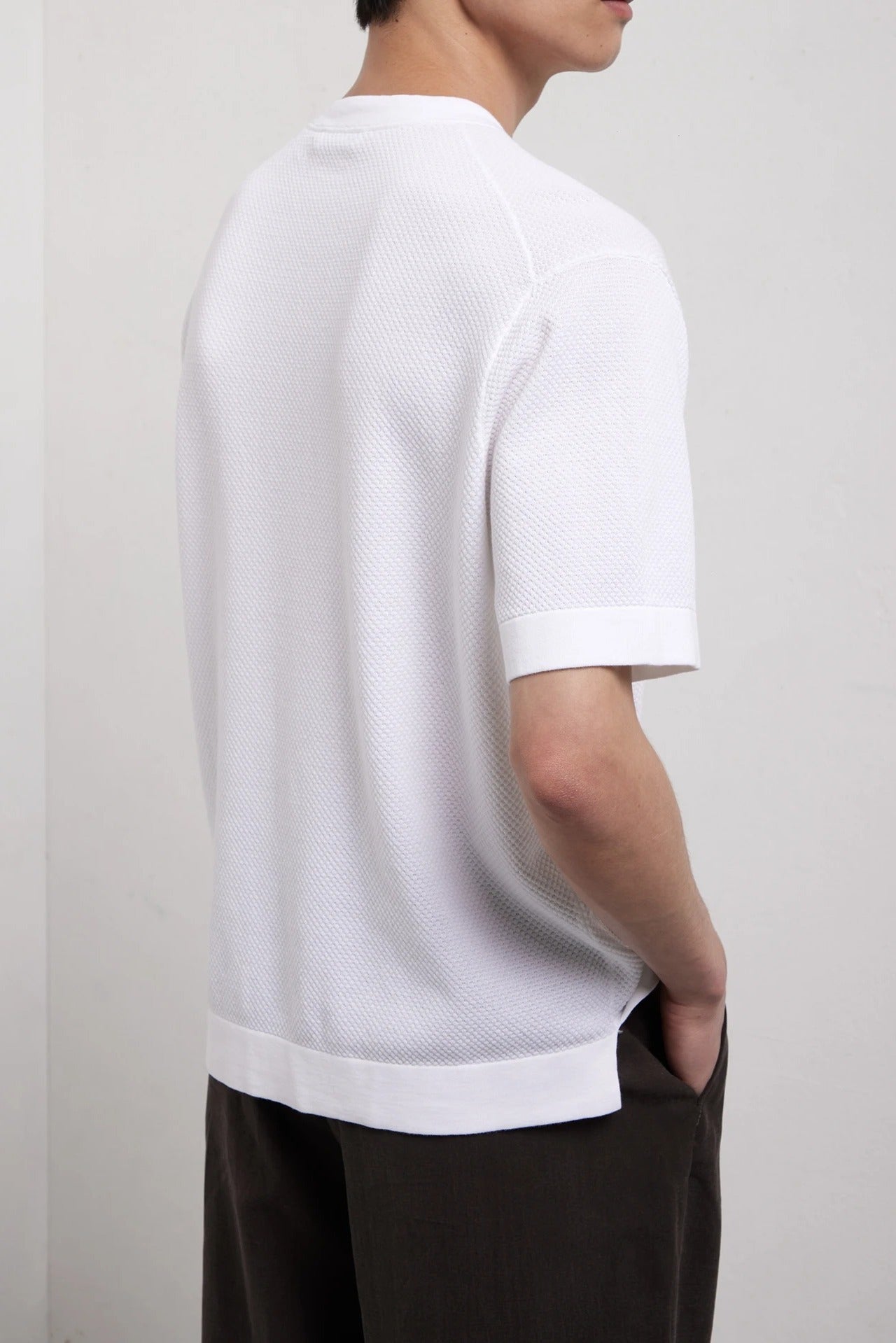 KANGRA Maglia Uomo Girocollo Punto Pluriball-Bianco