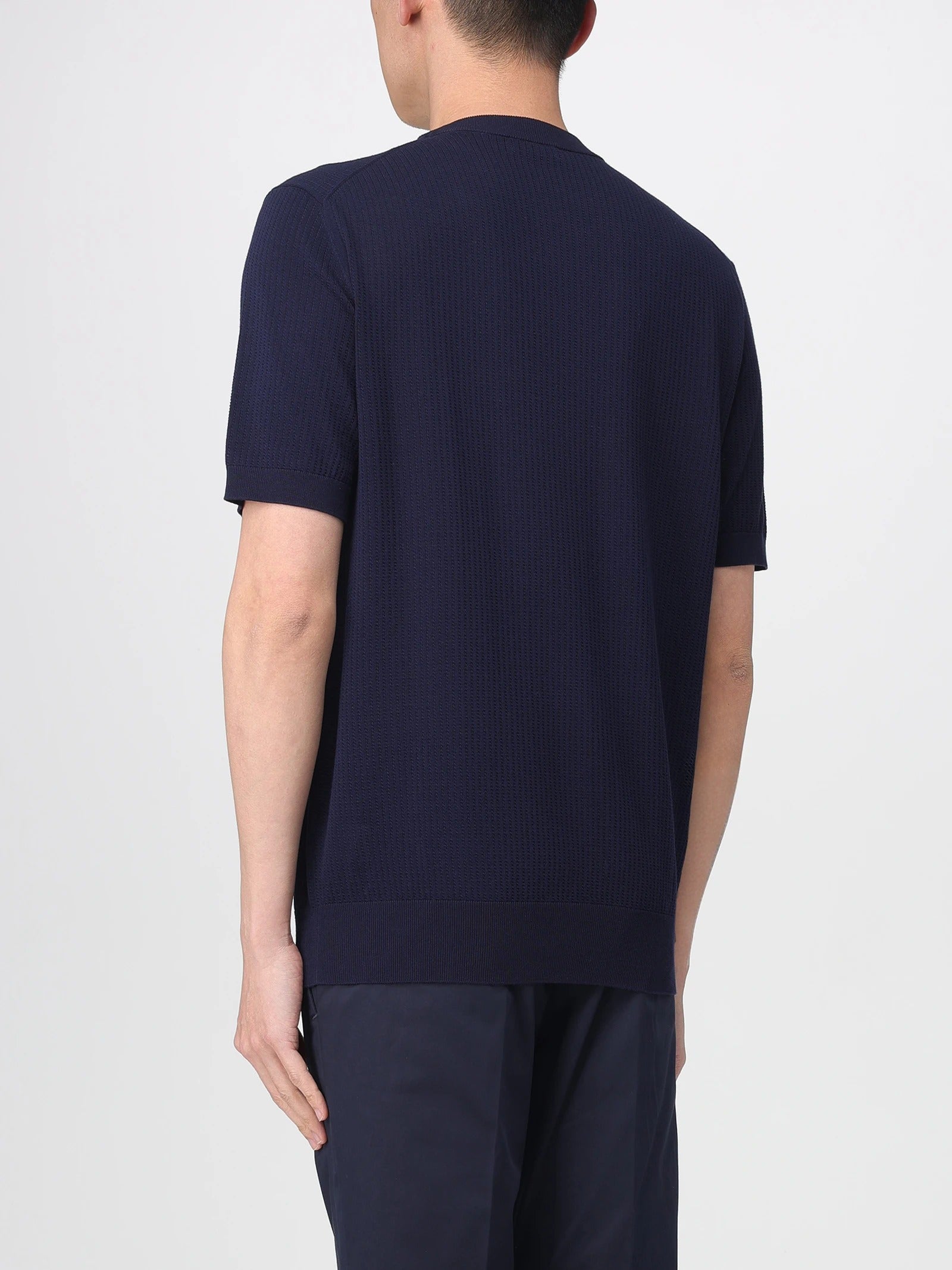 KANGRA Maglia Uomo Cotone Trecce Coste-Blu