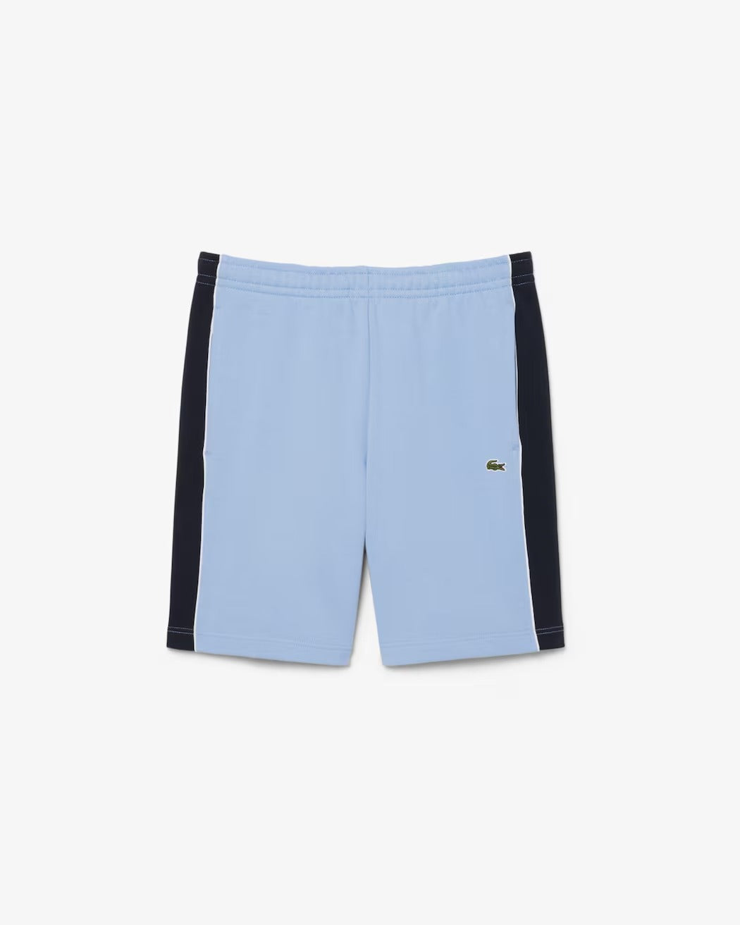 LACOSTE Shorts Uomo Tessuto Felpato Color Block-Bleu Clair/Noir