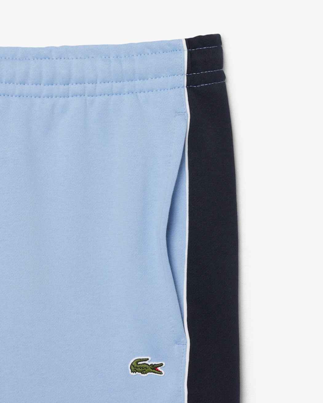 LACOSTE Shorts Uomo Tessuto Felpato Color Block-Bleu Clair/Noir