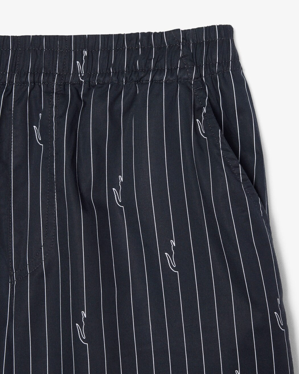 LACOSTE Shorts Uomo Twill Stampa-Noir/Blanc