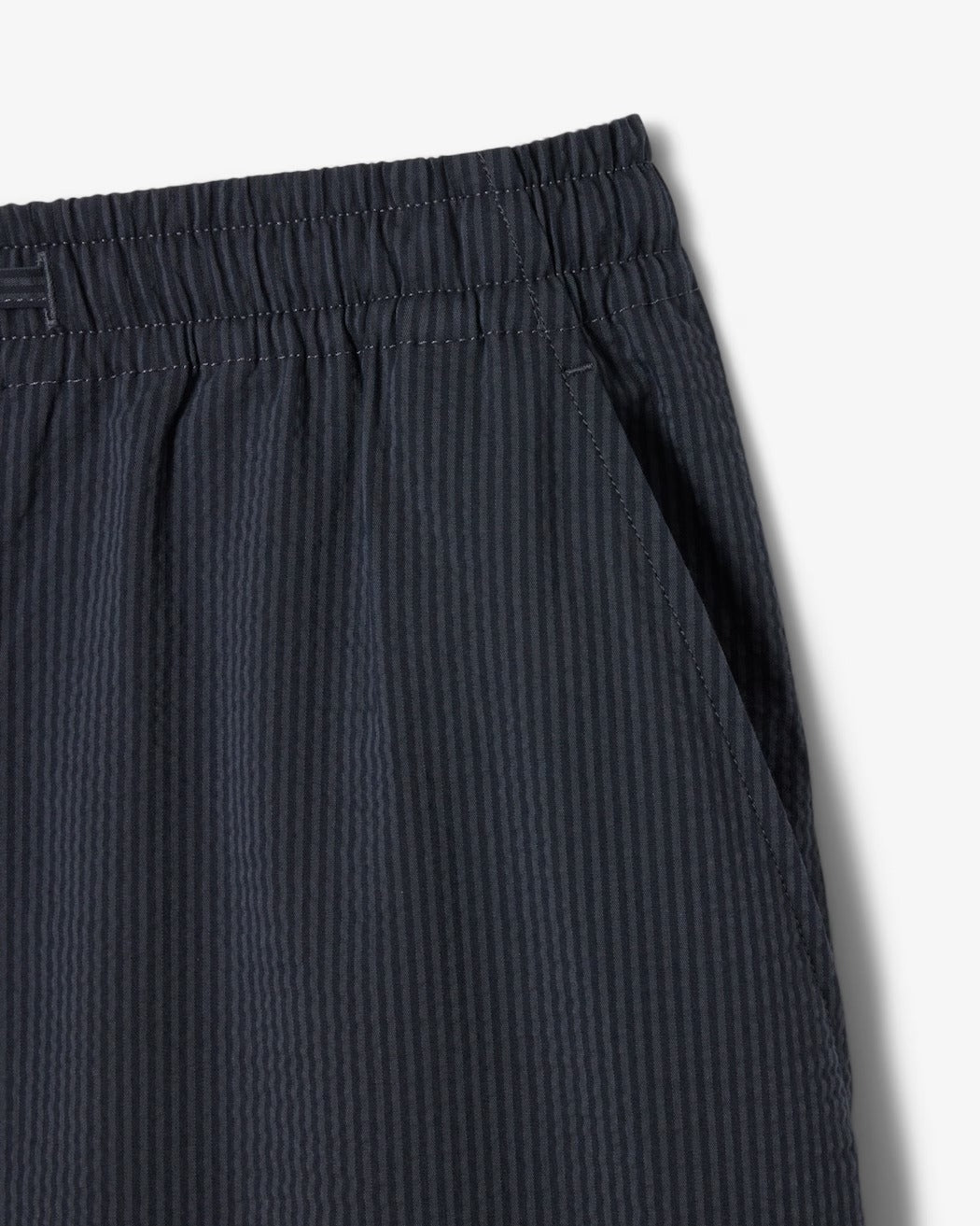 LACOSTE Shorts Uomo Seersucker-Noir/Gris Fonce