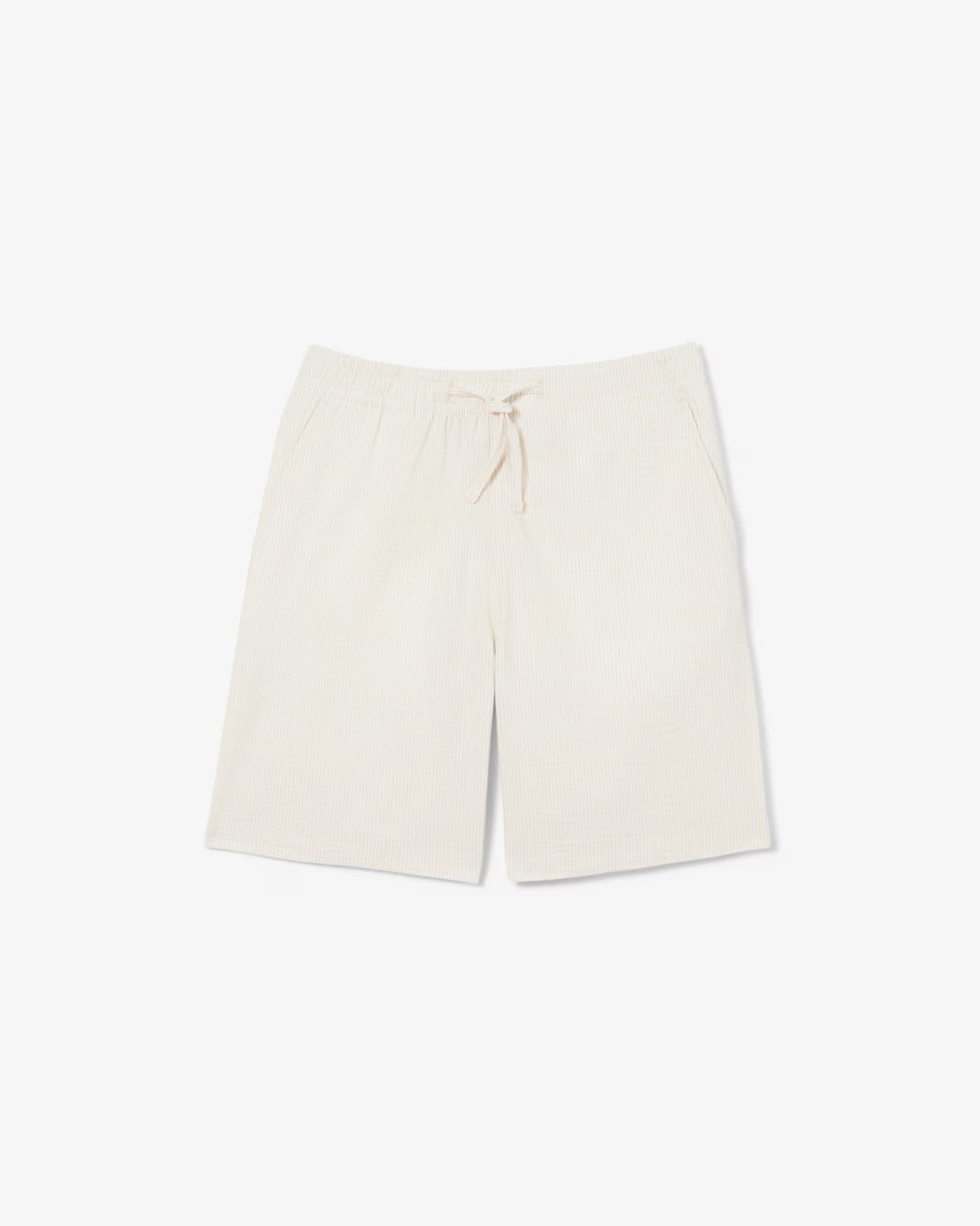 LACOSTE Shorts Uomo Seersucker-Blanc/Beige