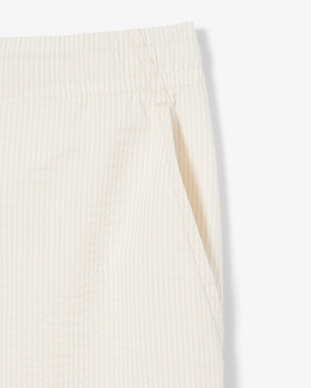LACOSTE Shorts Uomo Seersucker-Blanc/Beige
