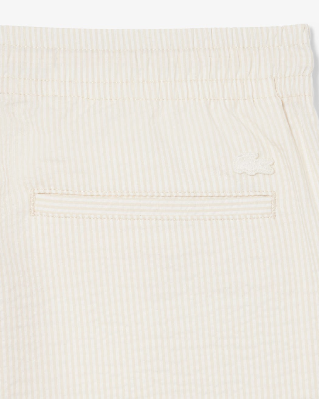 LACOSTE Shorts Uomo Seersucker-Blanc/Beige
