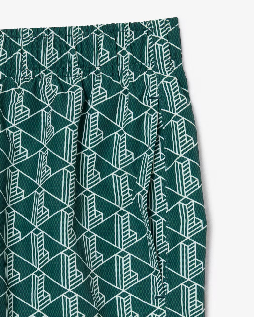 LACOSTE Costume Boxer Uomo Jacquard Monogram-Verde