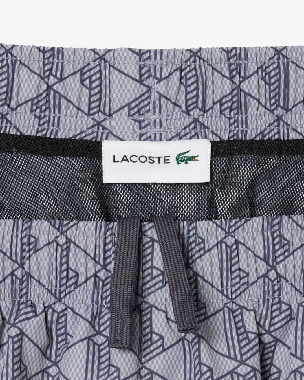 LACOSTE Costume Boxer Uomo Jacquard Monogram-Gris Fonce