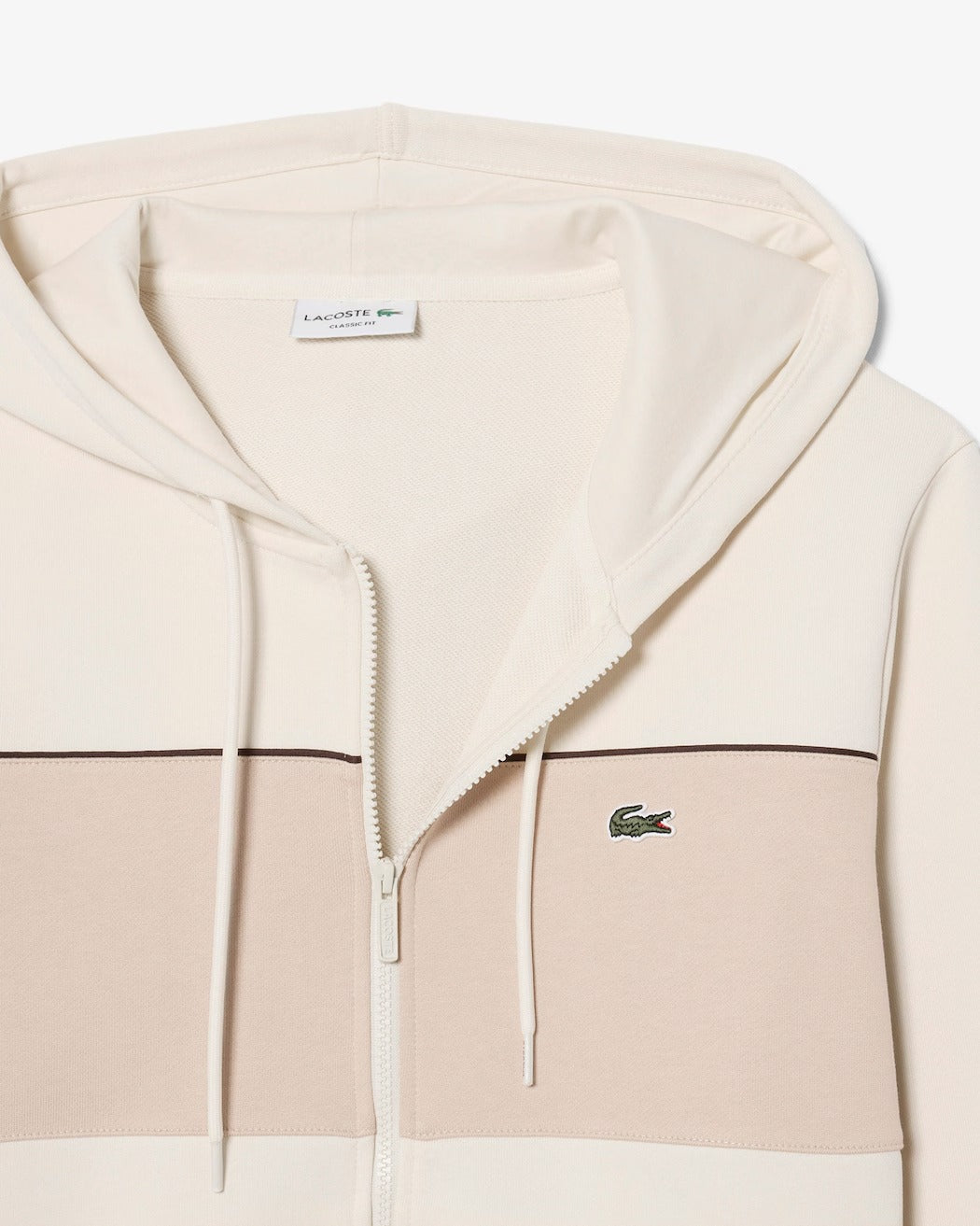 LACOSTE Felpa Uomo Cotone Color Block-Beige
