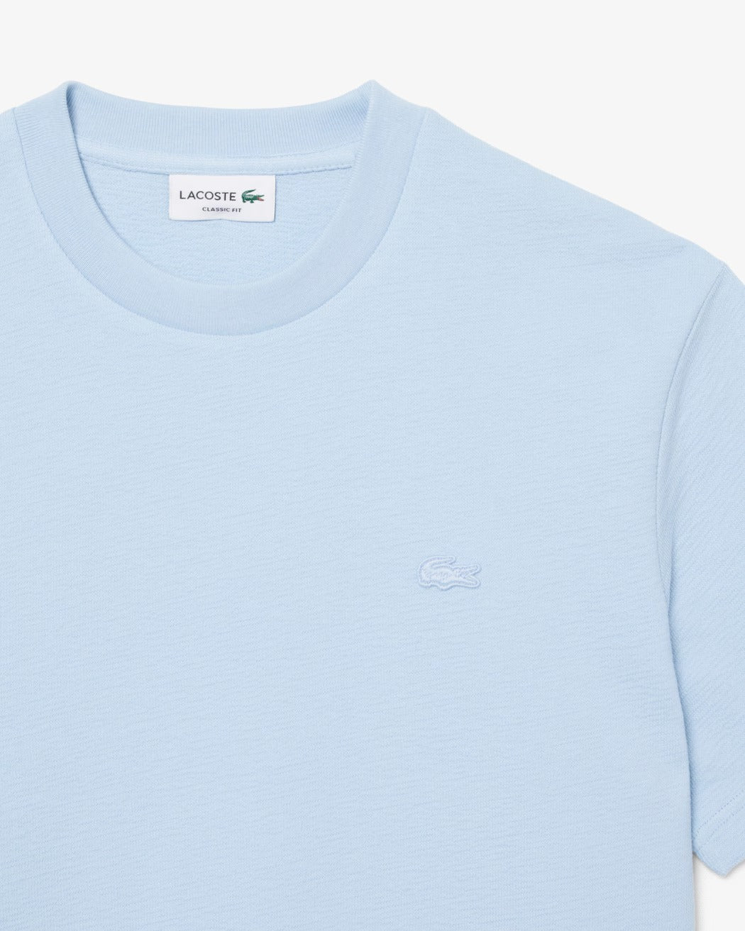 LACOSTE T-Shirt Uomo Jersey Cotone-Blu Chiaro