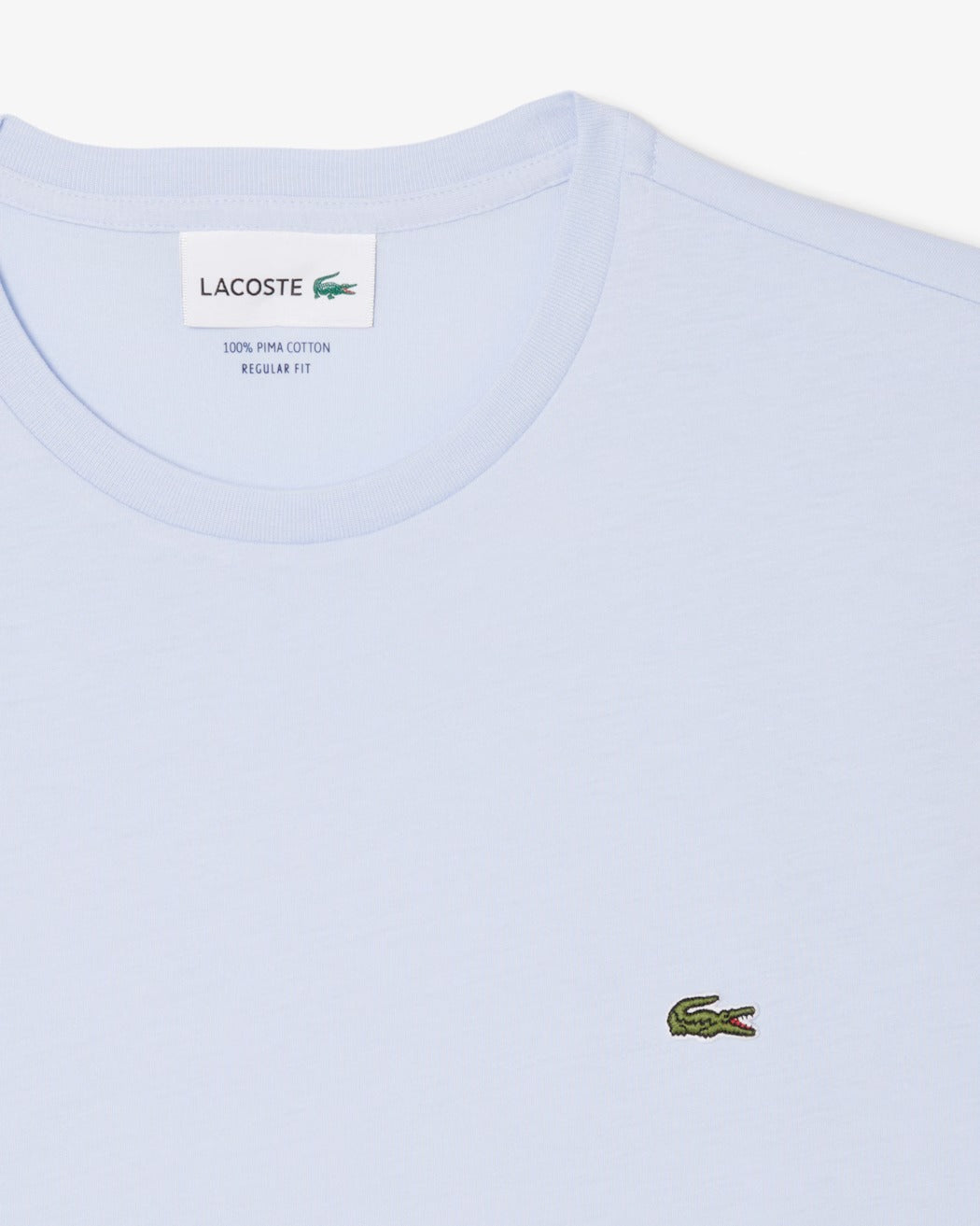 LACOSTE T-Shirt Uomo Cotone Pima-Blu Chiaro