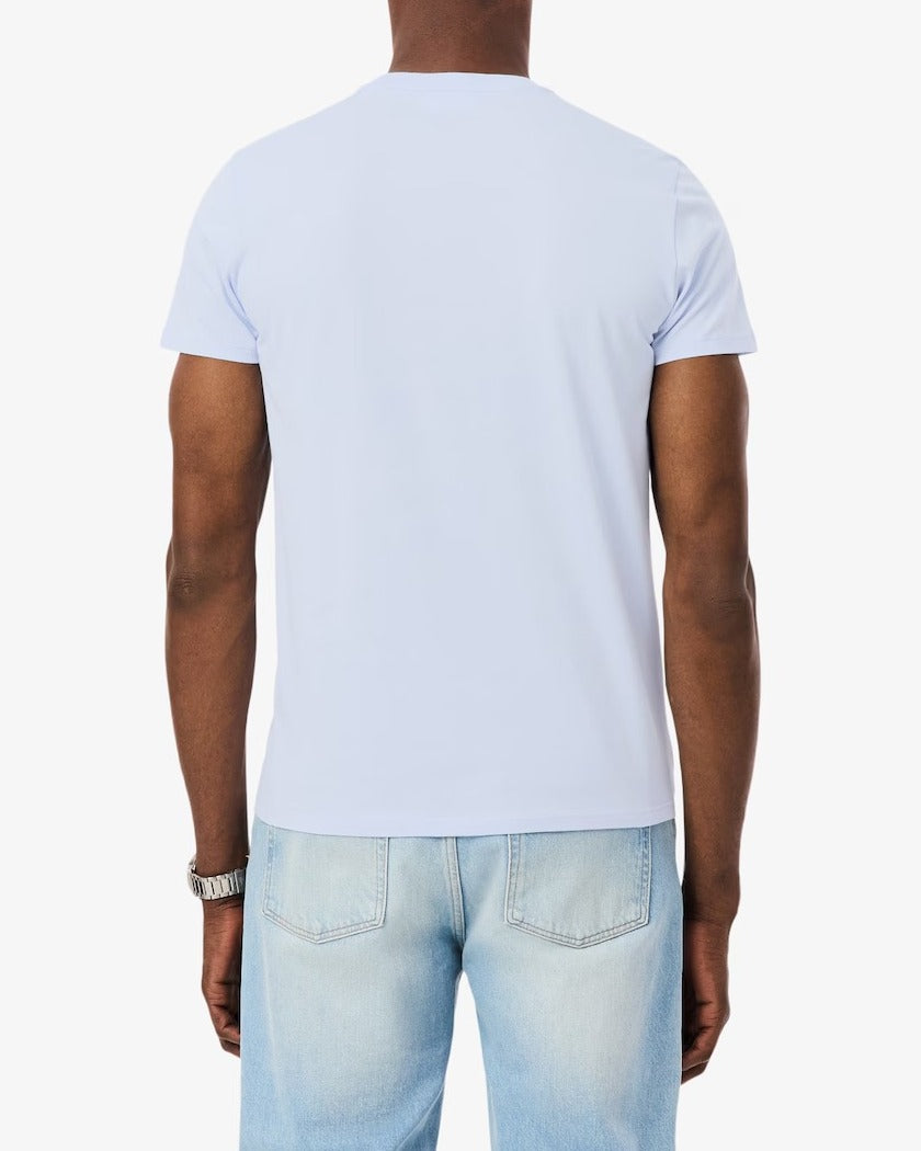 LACOSTE T-Shirt Uomo Cotone Pima-Blu Chiaro