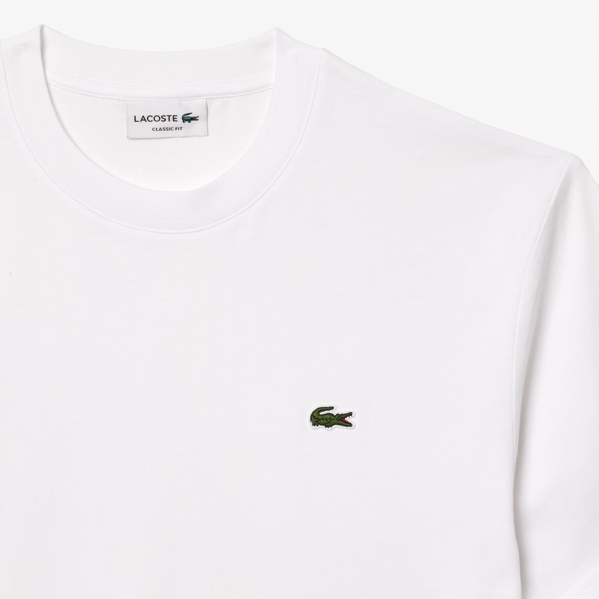 LACOSTE T-Shirt Uomo Cotone-Bianco