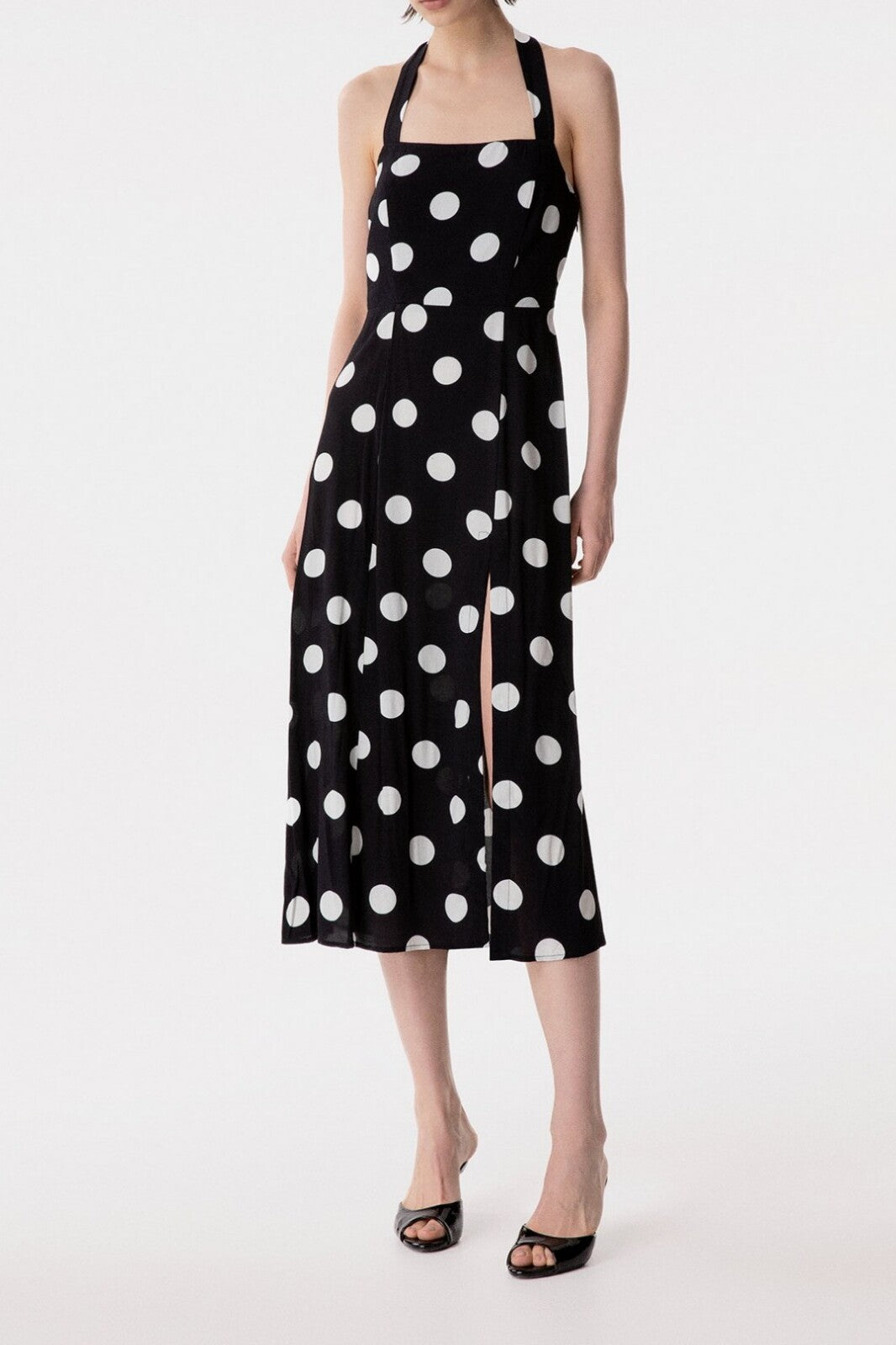MAR DE MARGARITAS Abito Midi Paula-Pois Grande Nero