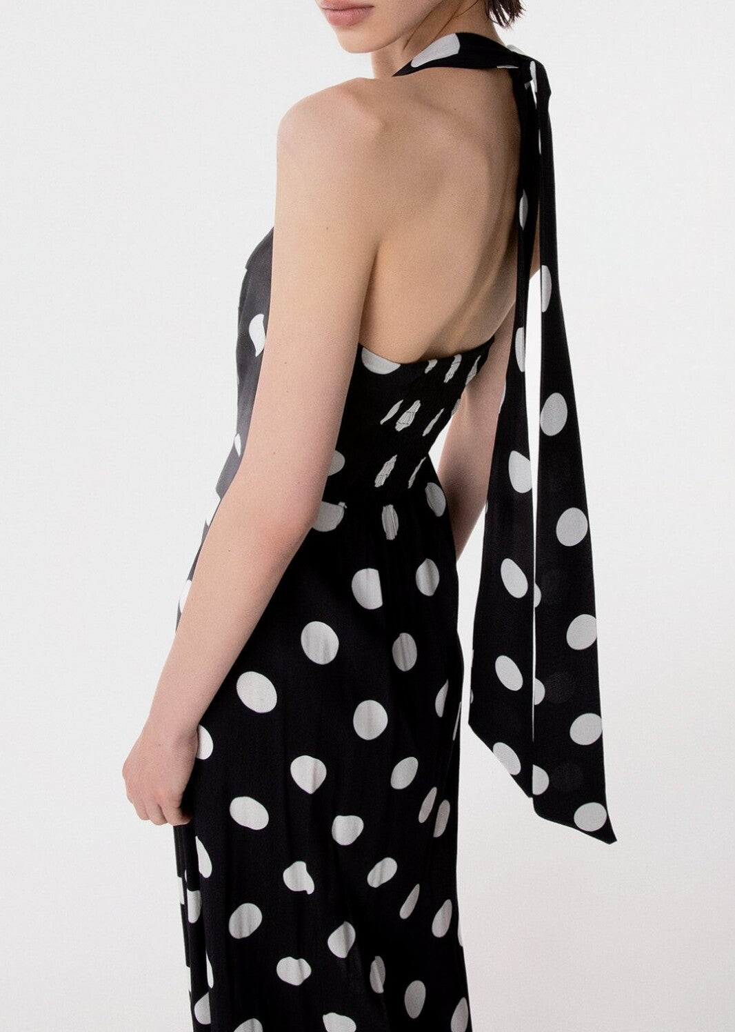 MAR DE MARGARITAS Abito Midi Paula-Pois Grande Nero