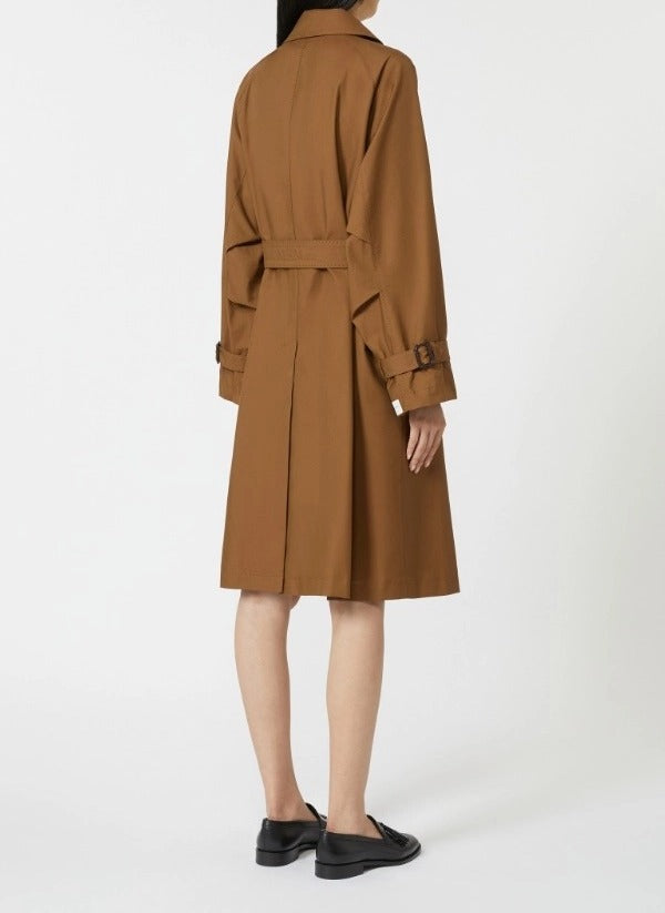 MAX MARA Trench Impermeabile Twill-Cuoio