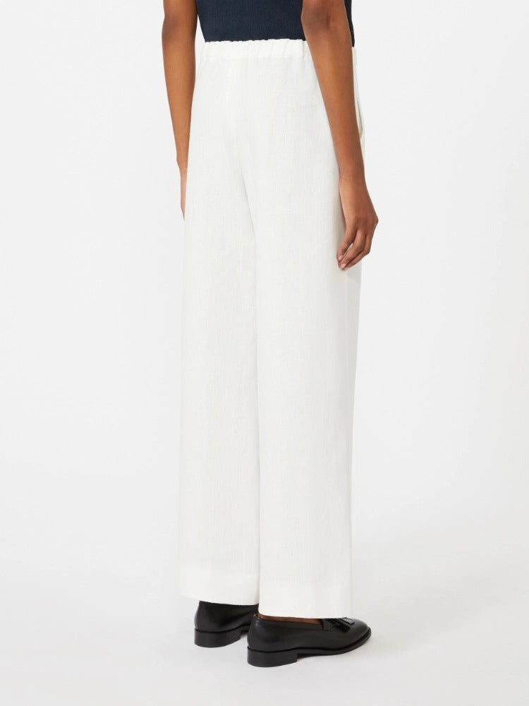 MAX MARA Pantalone Amedea Stuoia Lino-Bianco