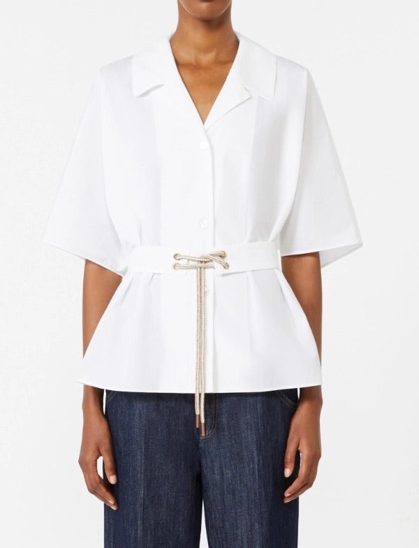 MAX MARA Camicia Carisma Popeline Cotone-Bianco