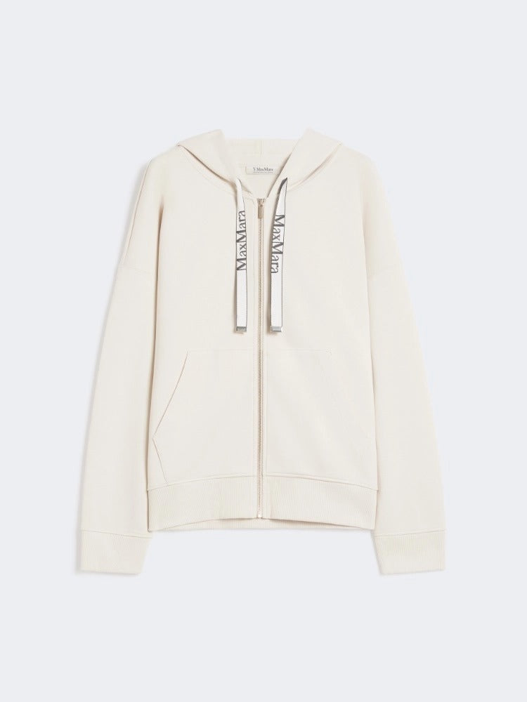MAX MARA Felpa Zip Jour Jersey Tecnico-Ecru