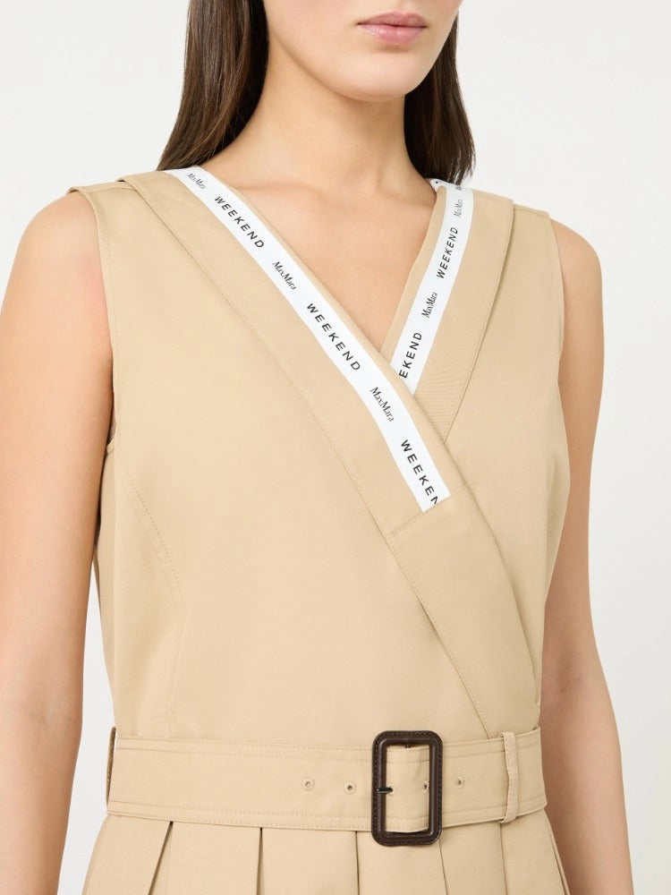 MAX MARA Abito Lungo Cono Gabardina-Beige